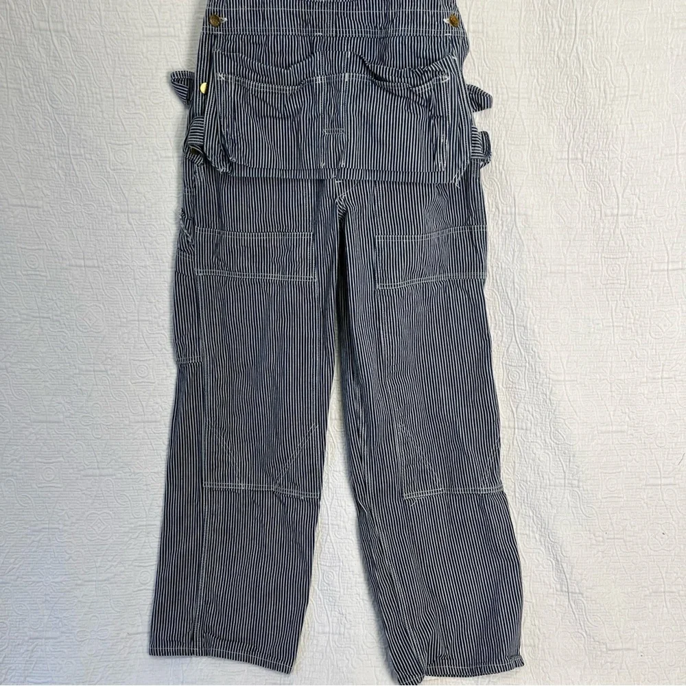 Vintage Lee Hickory Stripe Overalls 30x30 Carpenter Sanforized Union Made USA